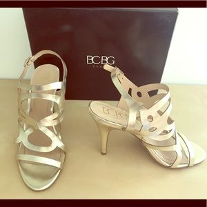 BCBG Paris Soft Gold Dress Sandals-worn once!